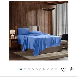 Nestl four piece sheet twin set deep pocket hotel luxury soft  calm blue NWT